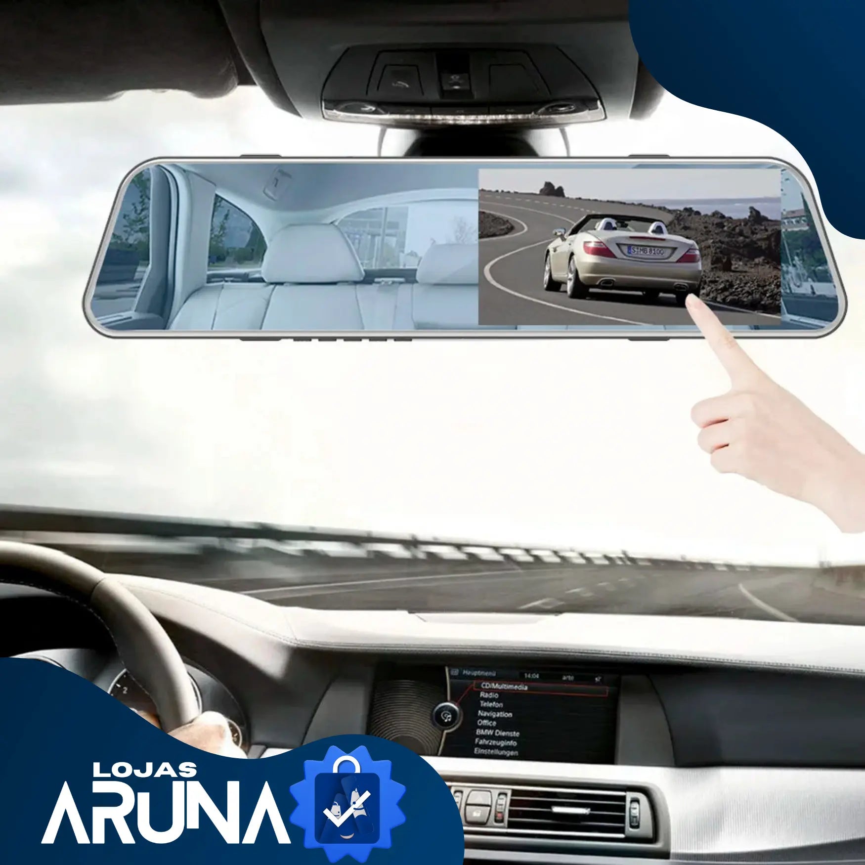 Retrovisor com Câmera de Ré e Gravação VisionMax lojasaruna