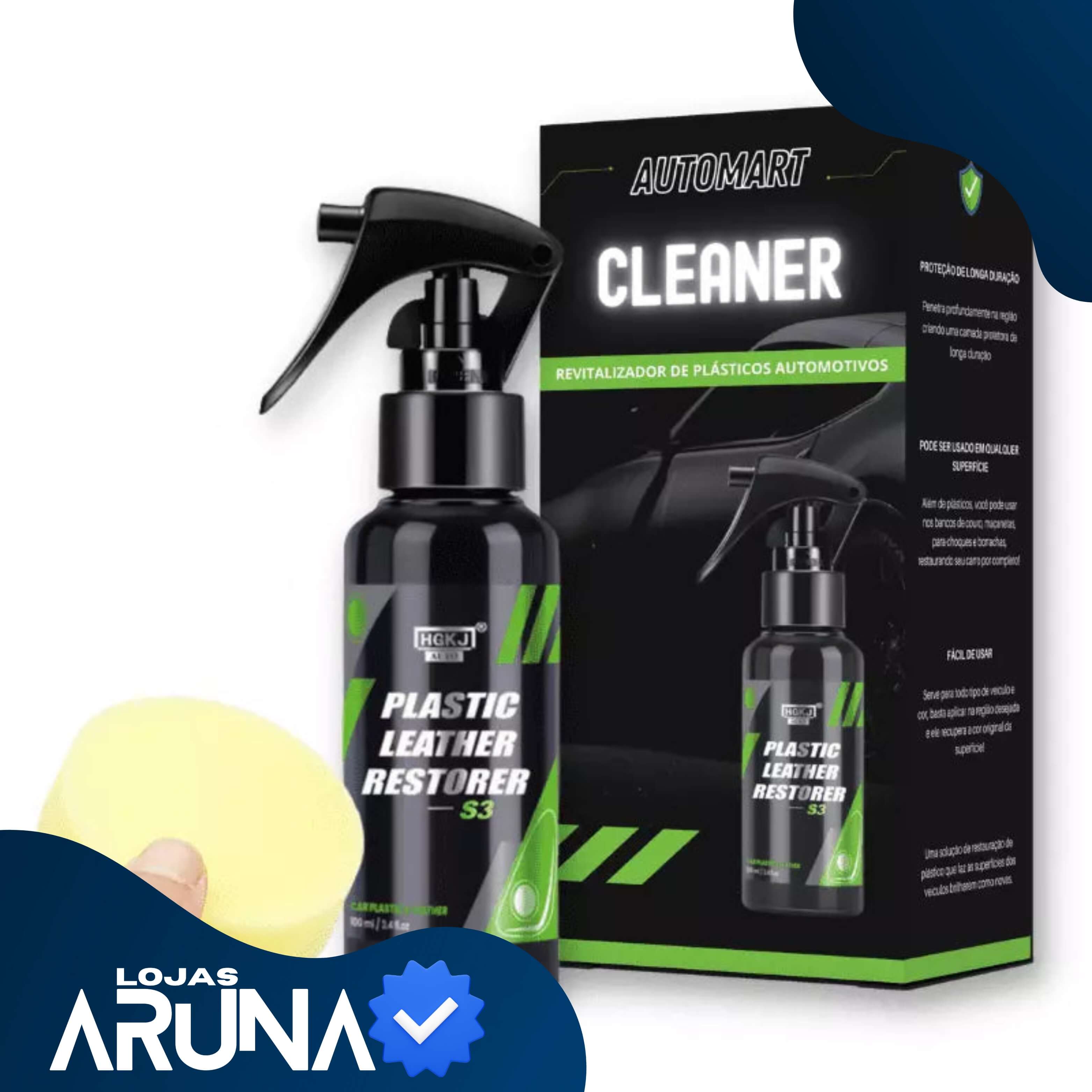 Revitalizador de Plásticos Automotivos + Esponja de Brinde! lojasaruna