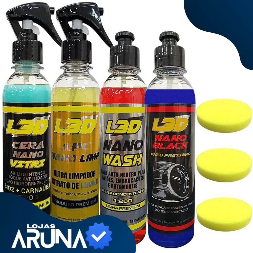 Kit Limpeza Automotiva Profissional Completo lojasaruna