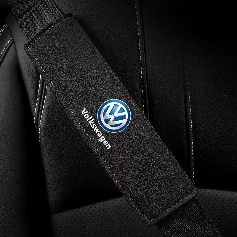 Cobertura do cinto de segurança em camurça de luxo (2 peças) lojasaruna