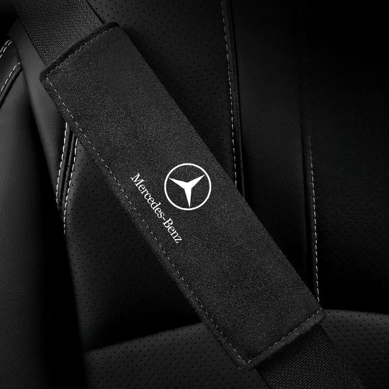 Cobertura do cinto de segurança em camurça de luxo (2 peças) lojasaruna