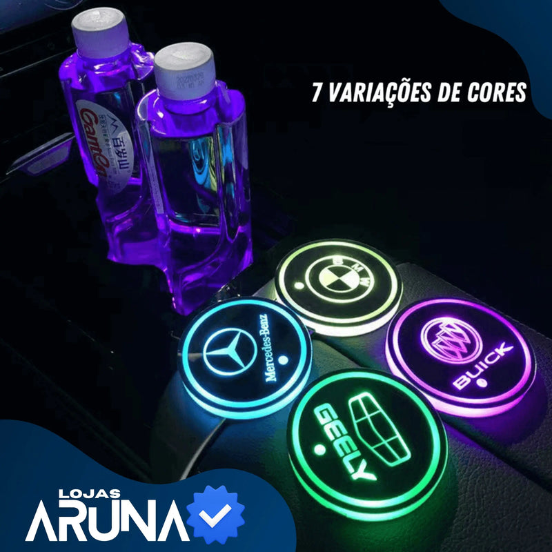COMPRE 1 E LEVE 2 - CupHolder com Led - Porta Copos Personalizado (PRODUTO PREMIUM) lojasaruna