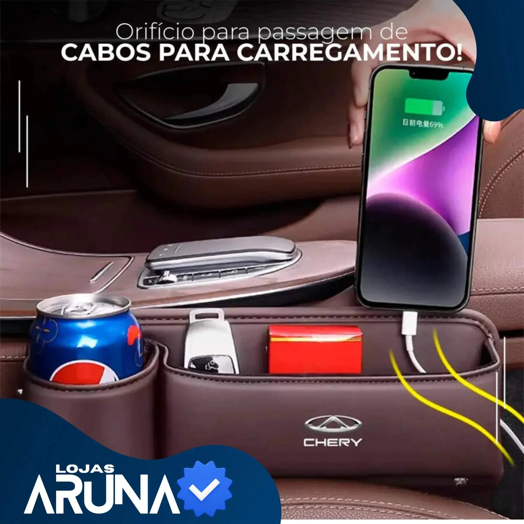 ConfortCar 2.0™ - Pasta Organizadora Universal para Carros - PERSONALIZADA COM A MARCA DO SEU CARRO🔥 lojasaruna