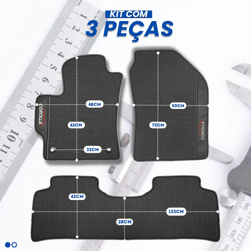 Tapete Borracha Premium CarLux™ Linha Toyota + Brinde (Oferta Exclusiva) lojasaruna