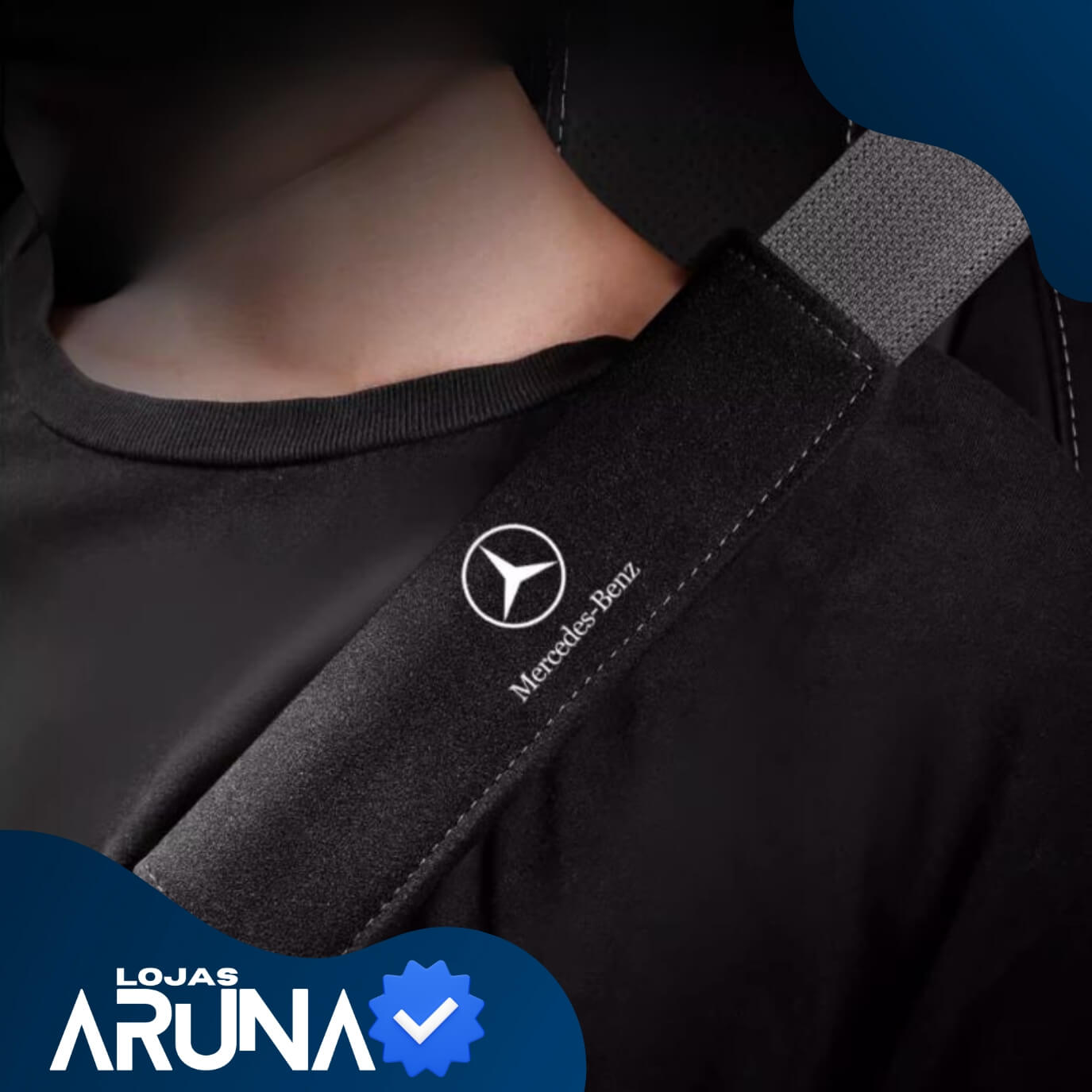 Cobertura do cinto de segurança em camurça de luxo (2 peças) lojasaruna